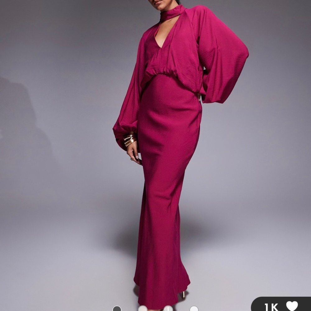 ASOS design high neck plunge maxi dress